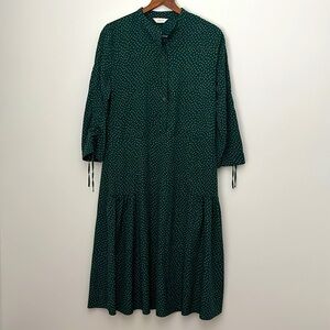 Urago Green Polka Dot Quarter Sleeve Shift Dress